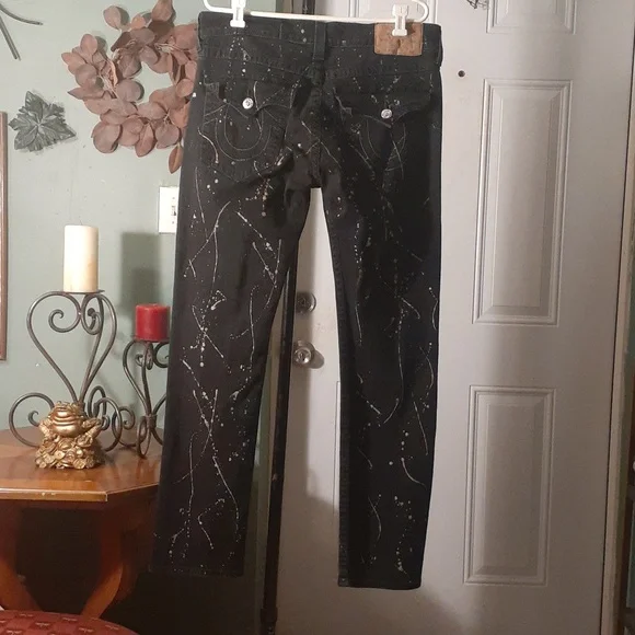 True Religion men's splattered skinny jeans - Picture 2 of 8